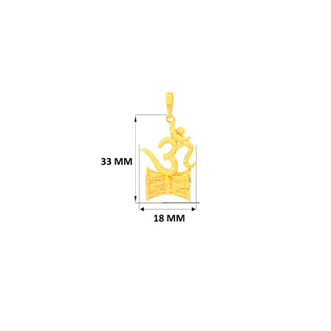 22K Yellow Gold Religious Om Large Pendant with gold weight of 5.74g