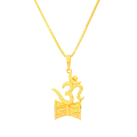 22K Yellow Gold Religious Om Large Pendant with gold weight of 5.74g