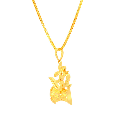 22K Yellow Gold Religious Om Large Pendant with gold weight of 5.74g