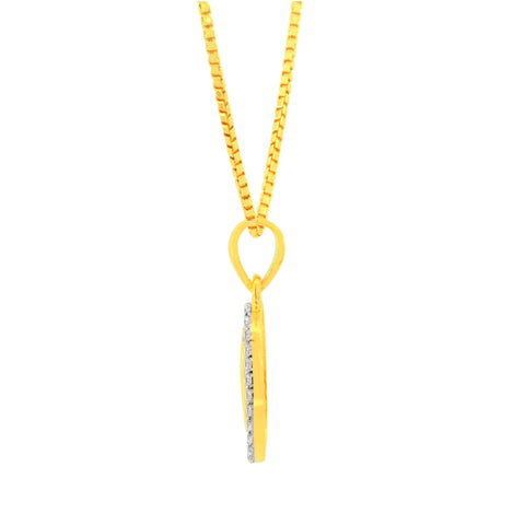 22K Yellow Cubic Zirconia Religious Om Medium Pendant with gold weight of 1.96g