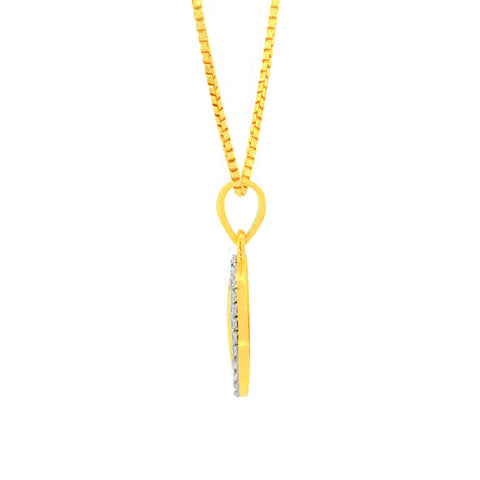 22K Yellow Cubic Zirconia Religious Om Small Pendant with gold weight of 2.28g