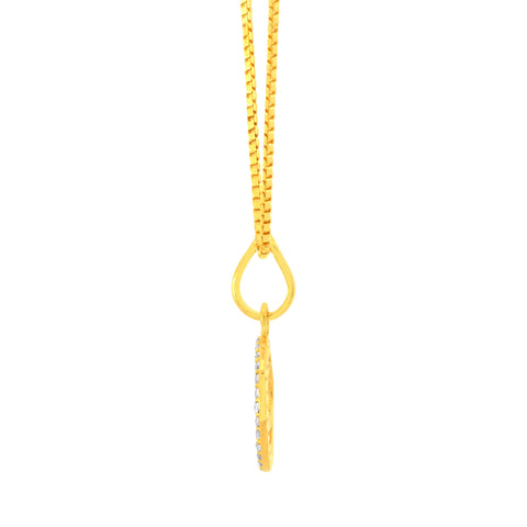 22K Yellow Cubic Zirconia Om Medium Pendant with gold weight of 2.31g