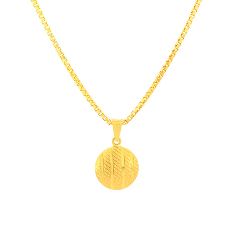 22K Yellow Gold Classy Small Pendant with gold weight of 0.8g