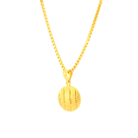 22K Yellow Gold Classy Small Pendant with gold weight of 0.8g