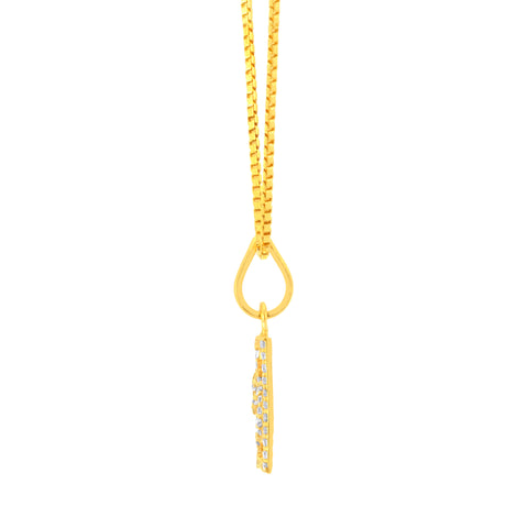 22K Yellow Cubic Zirconia Religious Om Medium Pendant with gold weight of 2.56g