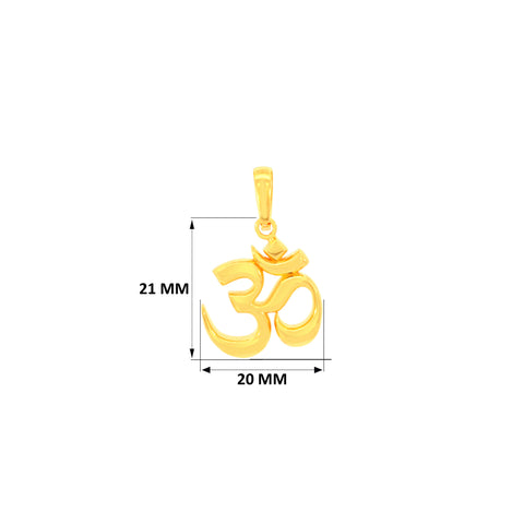 22K Yellow Gold Religious Om Large Pendant with gold weight of 3.42g