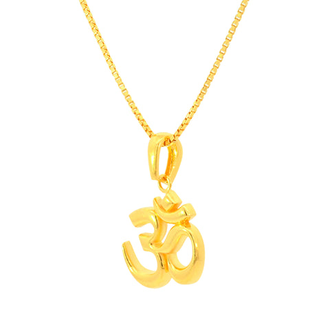 22K Yellow Gold Religious Om Large Pendant with gold weight of 3.42g