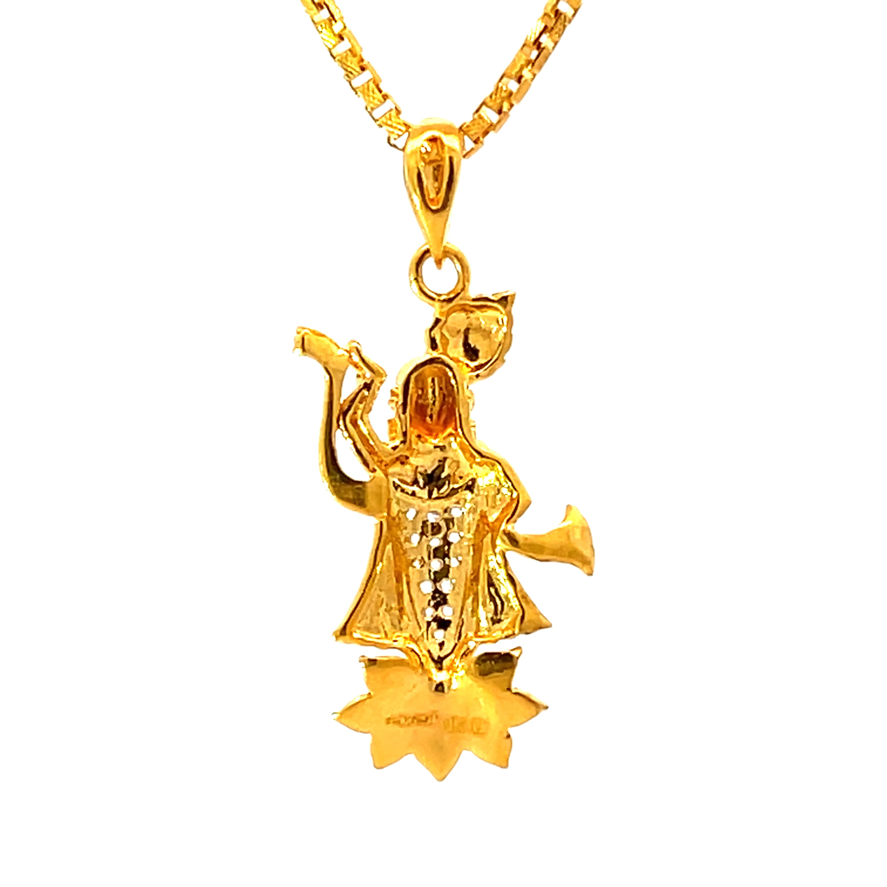 22K Yellow Cubic Zirconia Religious Shrinathji Medium Pendants with gold weight of 3.84g