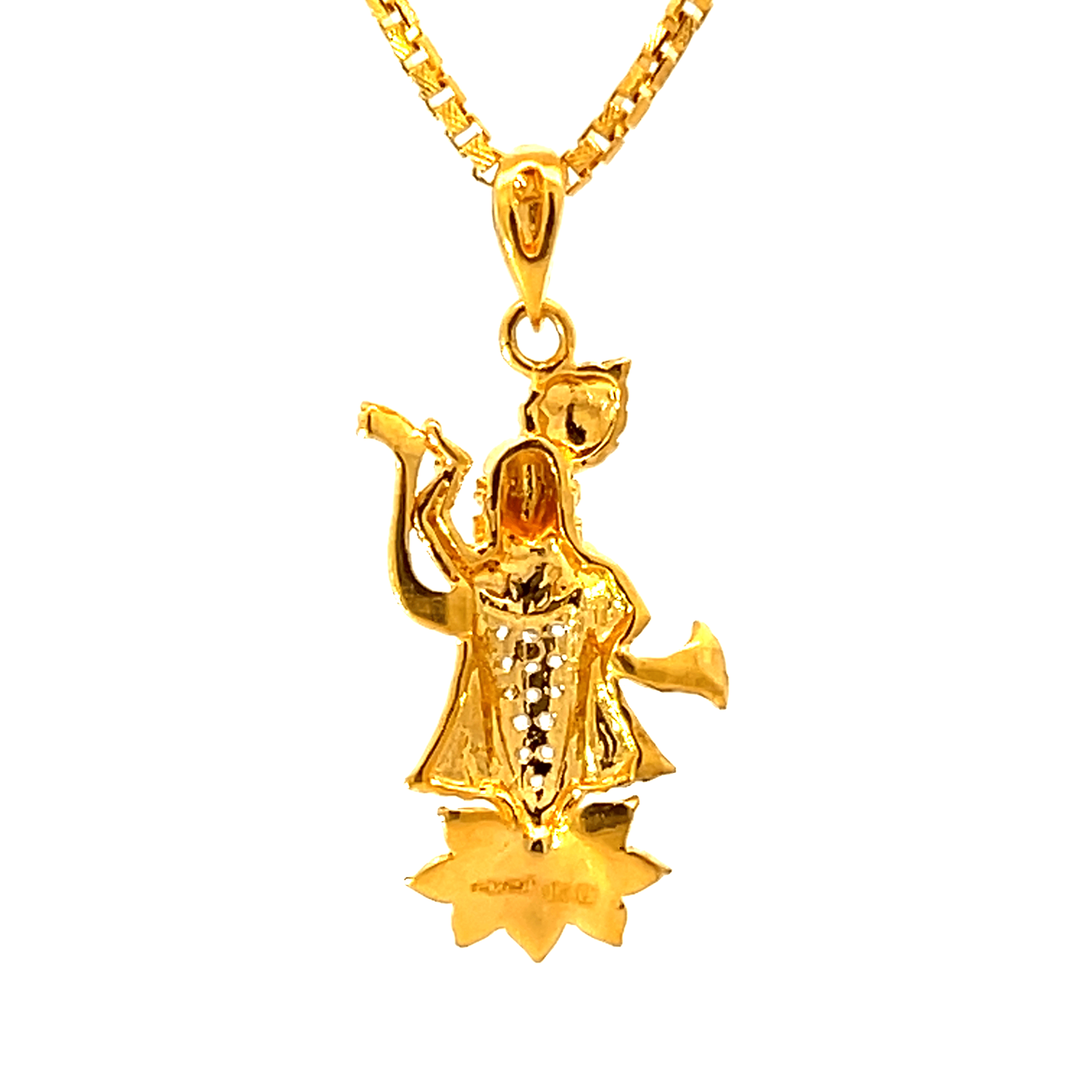 22K Yellow Cubic Zirconia Religious Shrinathji Medium Pendants with gold weight of 3.84g