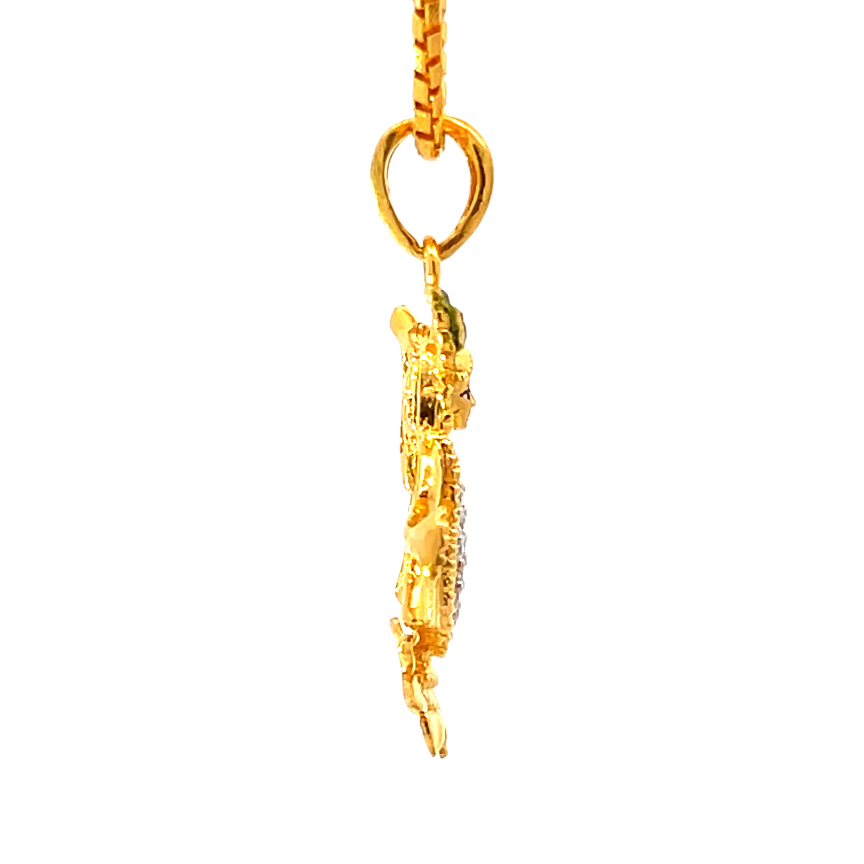 22K Yellow Cubic Zirconia Religious Shrinathji Medium Pendants with gold weight of 3.84g