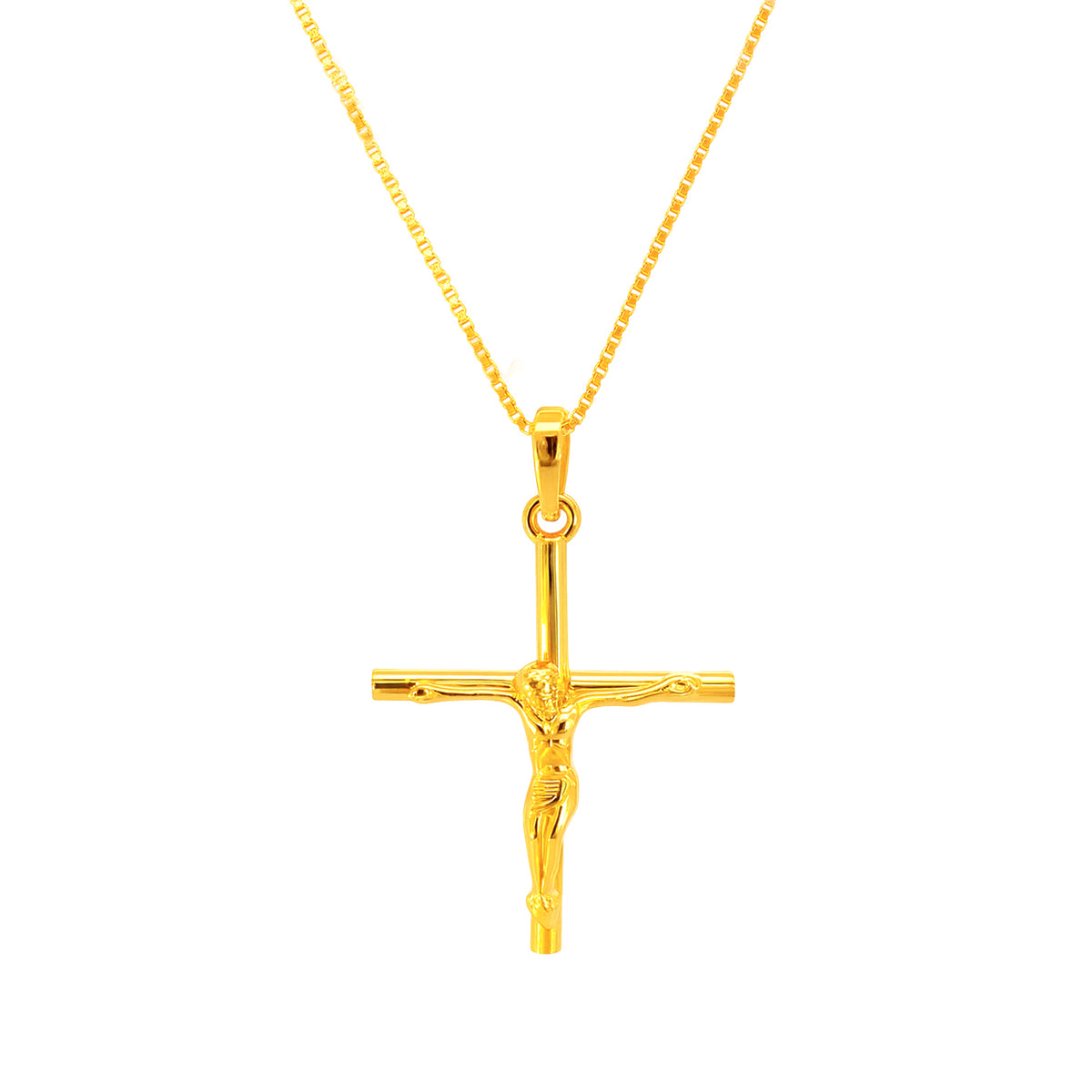 22k Yellow Gold Cross Religious Large Pendant with gold weight of 5.6g
