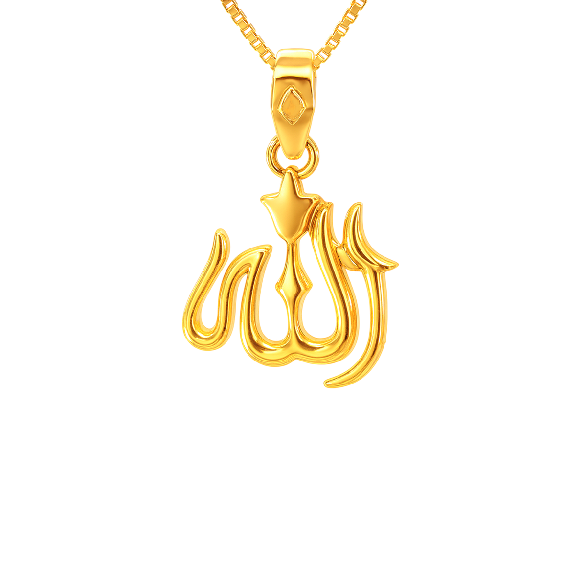 22k Yellow Gold Allah Religious Small Pendants with gold weight of 1.89g