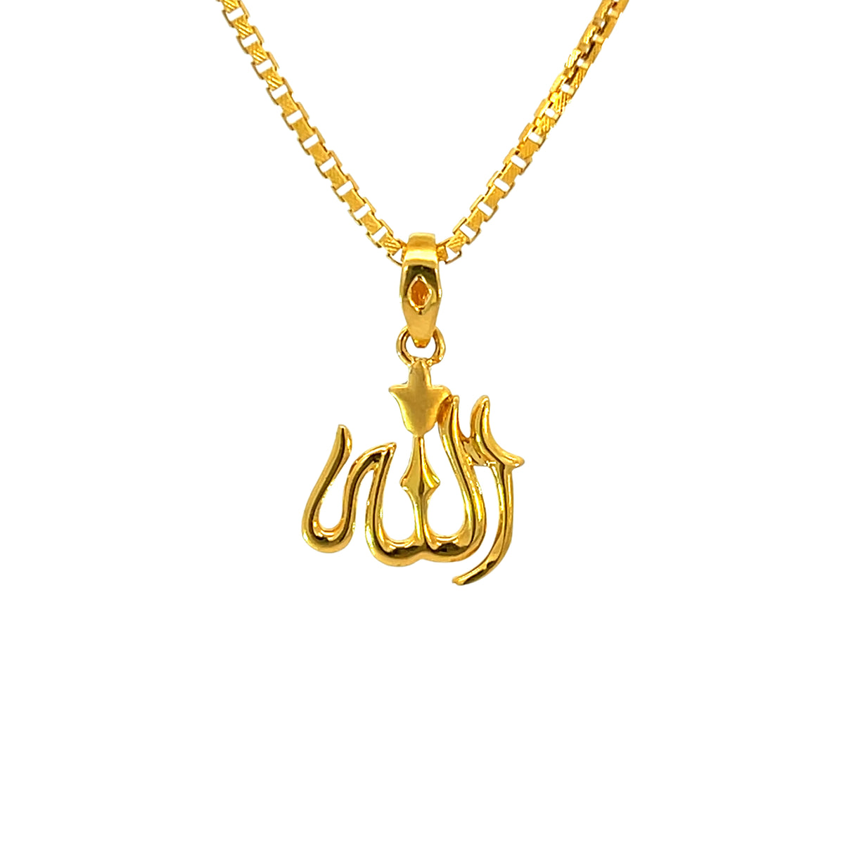 22k Yellow Gold Allah Religious Small Pendants with gold weight of 1.89g