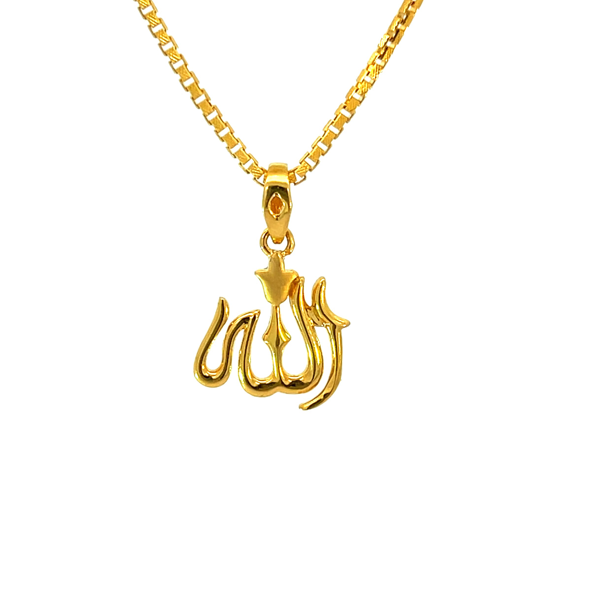 22k Yellow Gold Allah Religious Small Pendants with gold weight of 1.89g