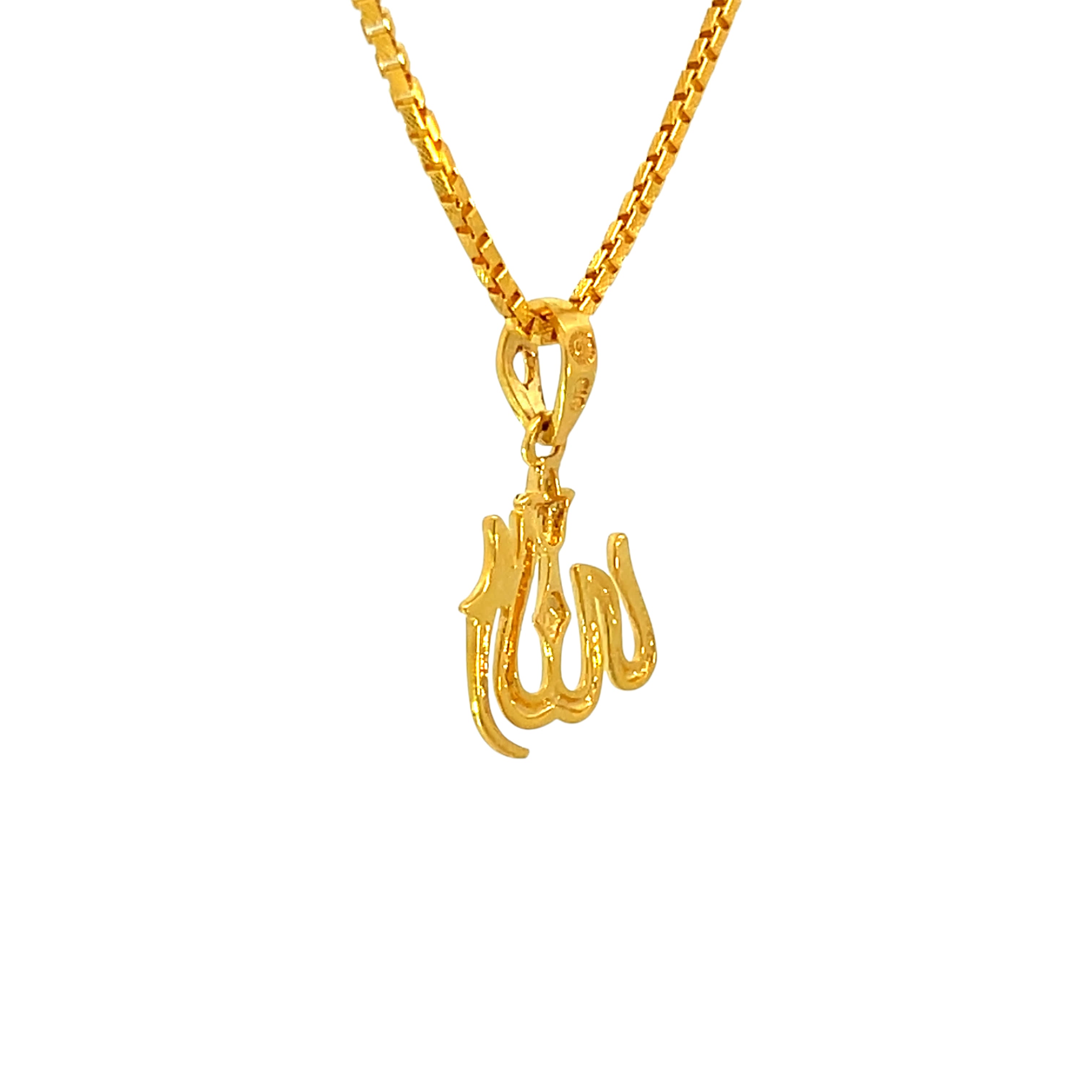 22k Yellow Gold Allah Religious Small Pendants with gold weight of 1.89g