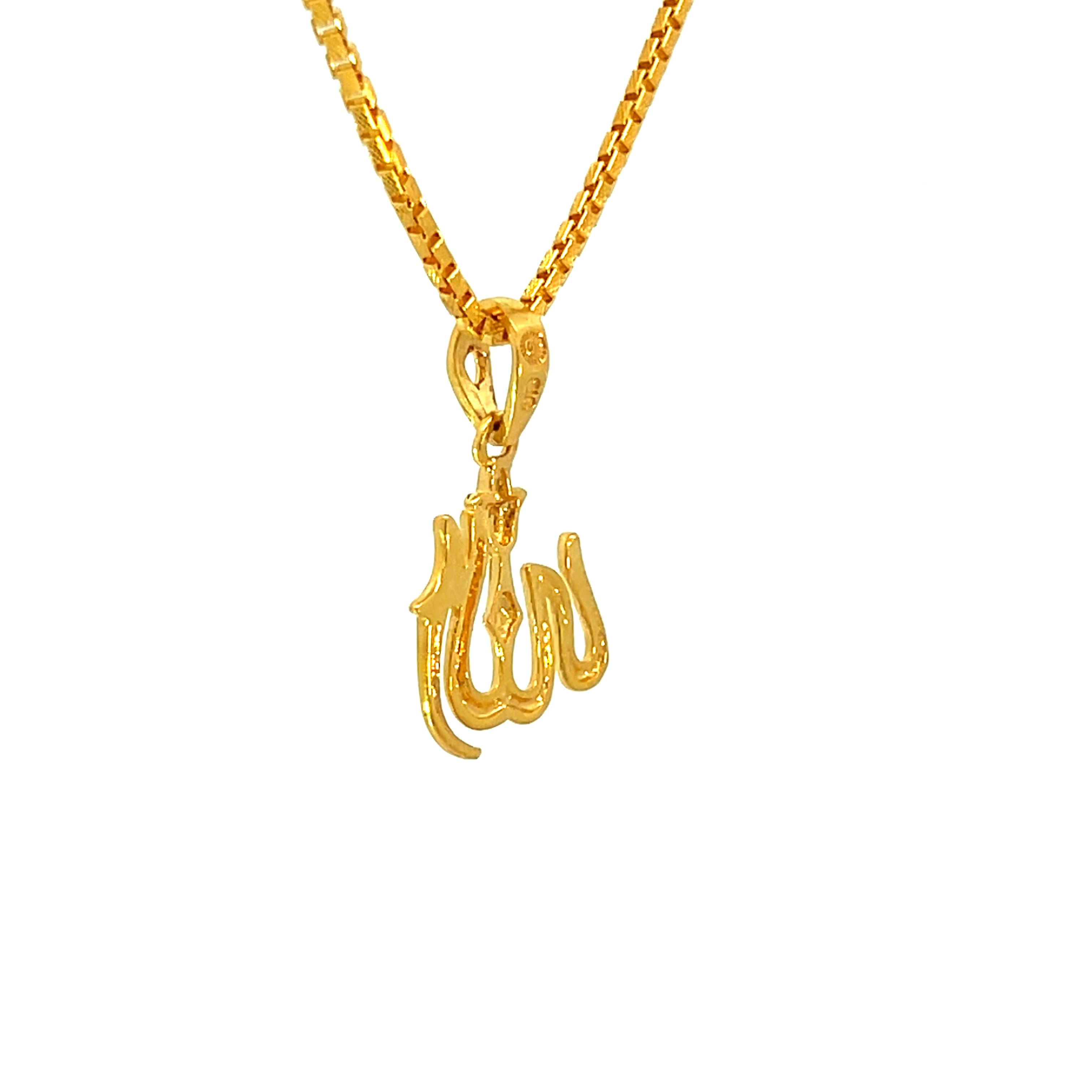 22k Yellow Gold Allah Religious Small Pendants with gold weight of 1.89g