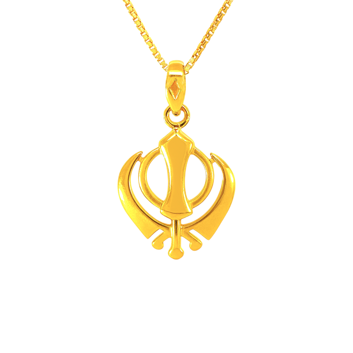 22k Yellow Gold Khanda Religious Medium Pendants with gold weight of 2g