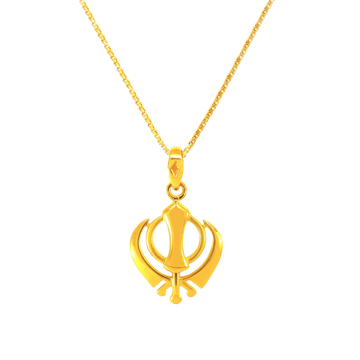 22k Yellow Gold Khanda Religious Medium Pendant with gold weight of 2g