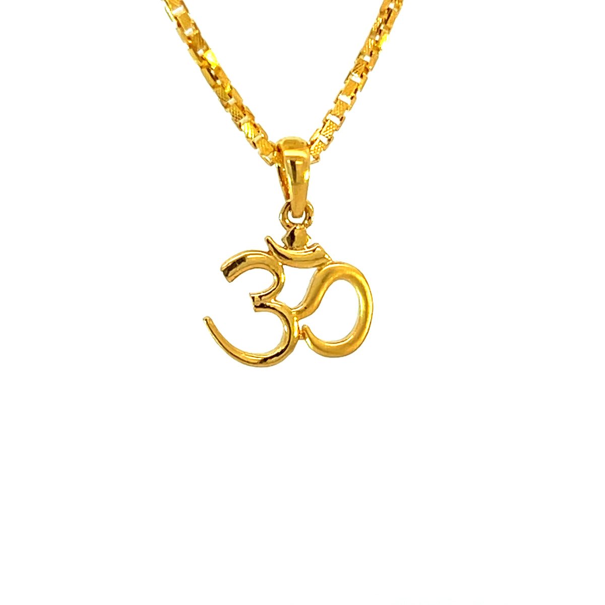 22k Yellow Gold Om Religious Small Pendants with gold weight of 1.74g