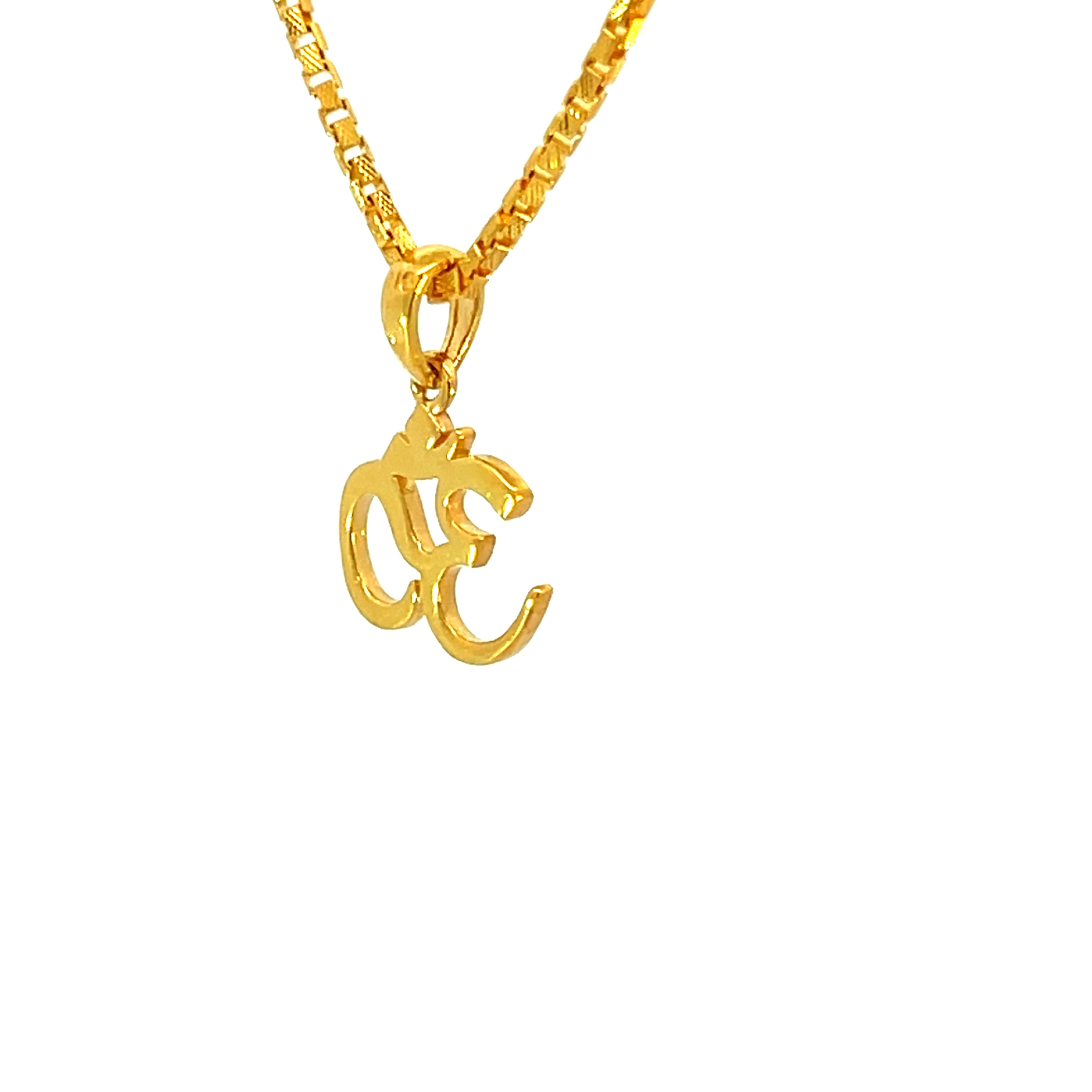 22k Yellow Gold Om Religious Small Pendants with gold weight of 1.74g