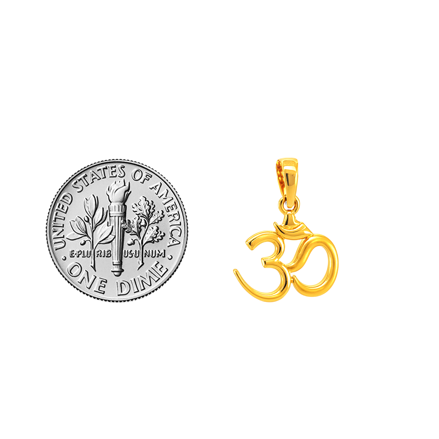 22k Yellow Gold Om Religious Small Pendants with gold weight of 1.74g