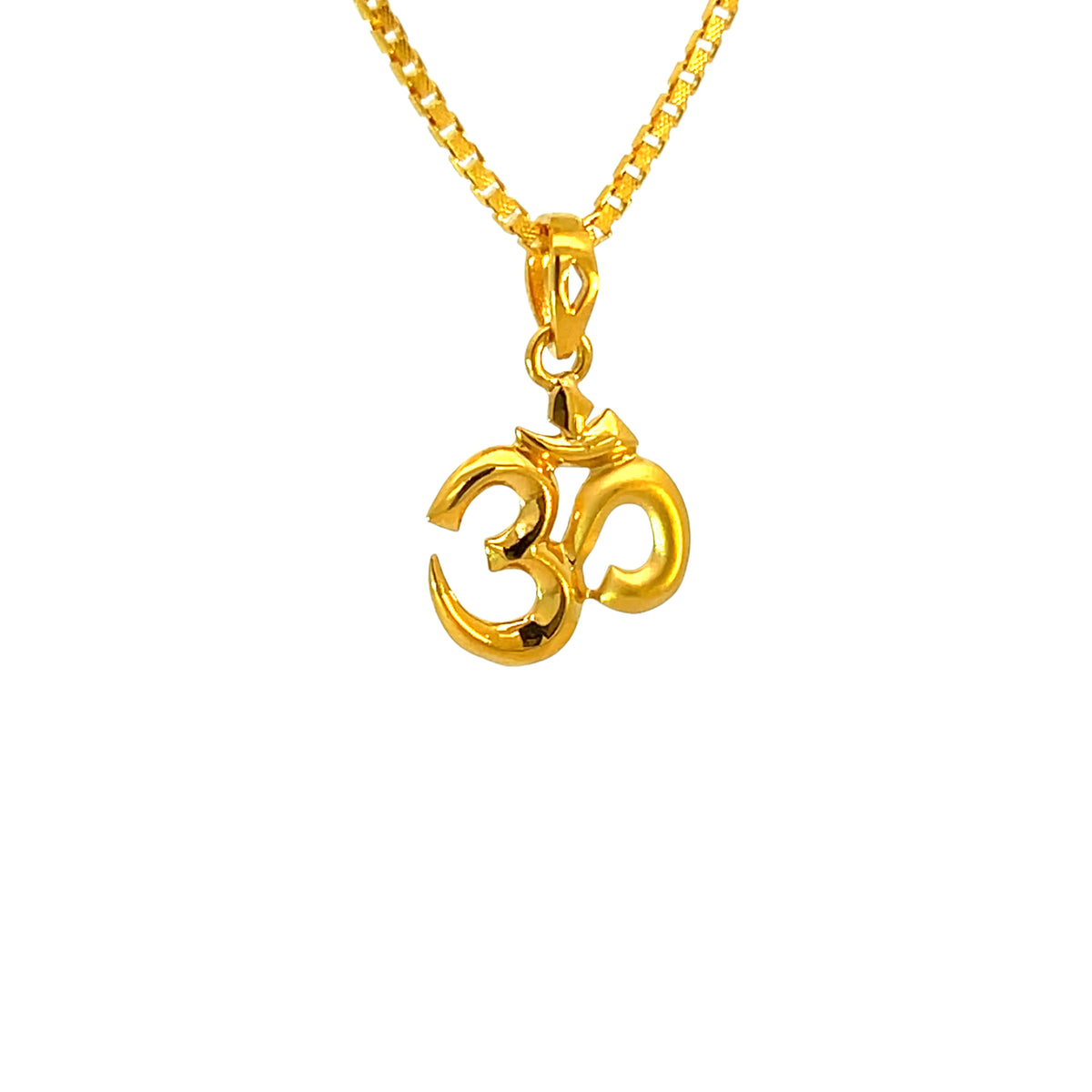 22k Yellow Gold Om Religious Small Pendants with gold weight of 1.86g