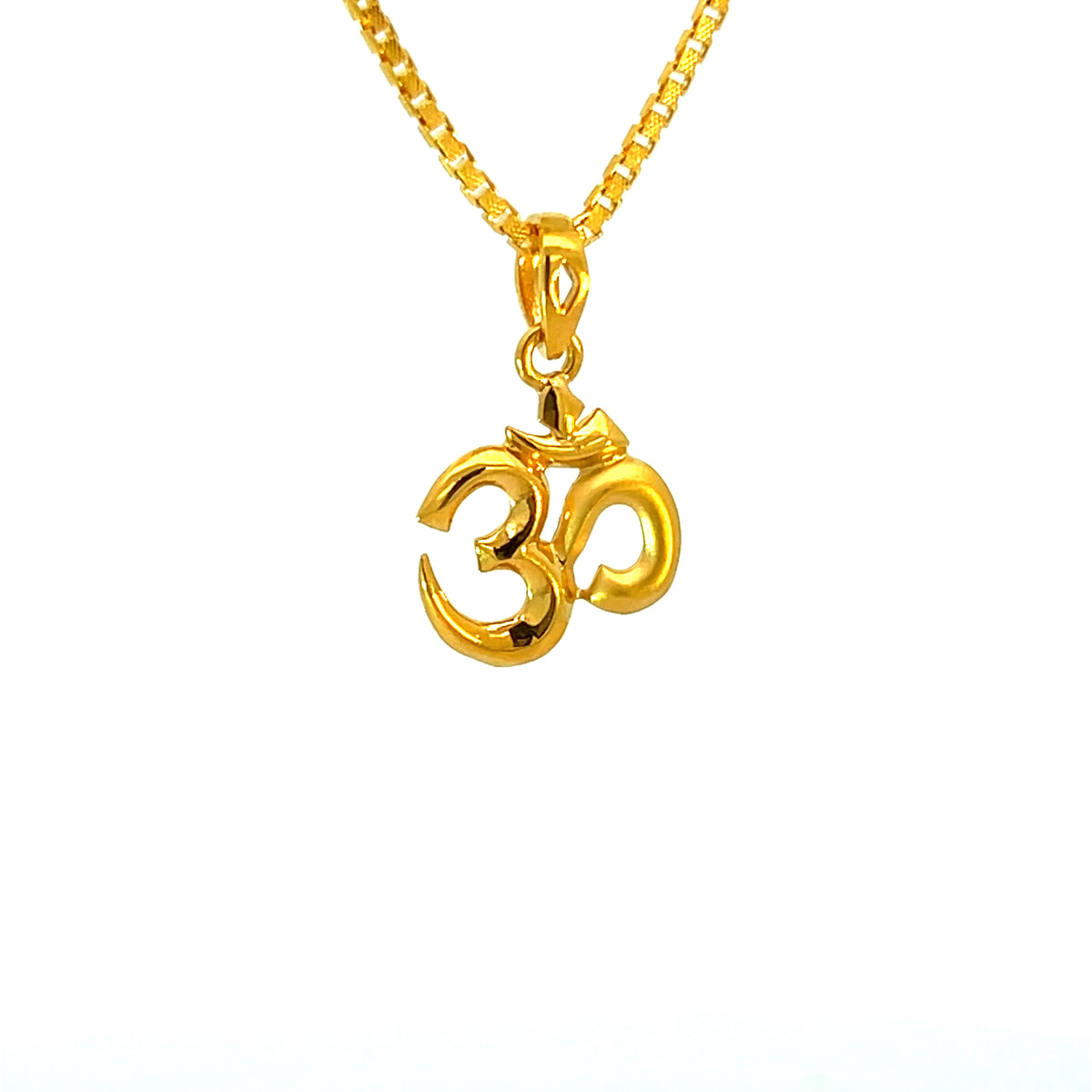 22k Yellow Gold Om Religious Small Pendants with gold weight of 1.86g