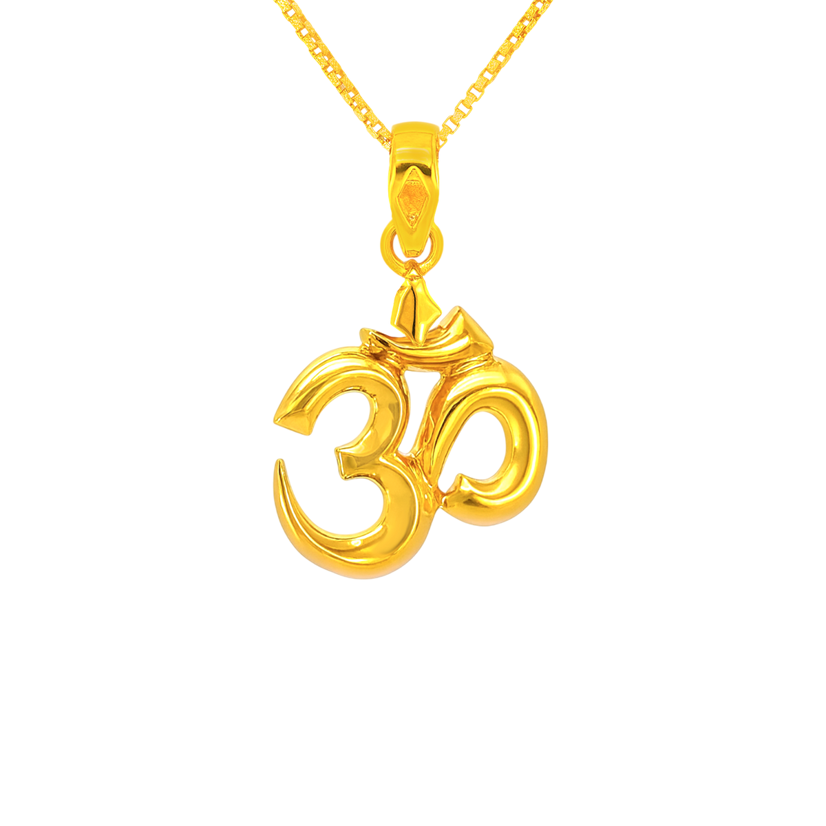 22k Yellow Gold Om Religious Small Pendants with gold weight of 1.86g