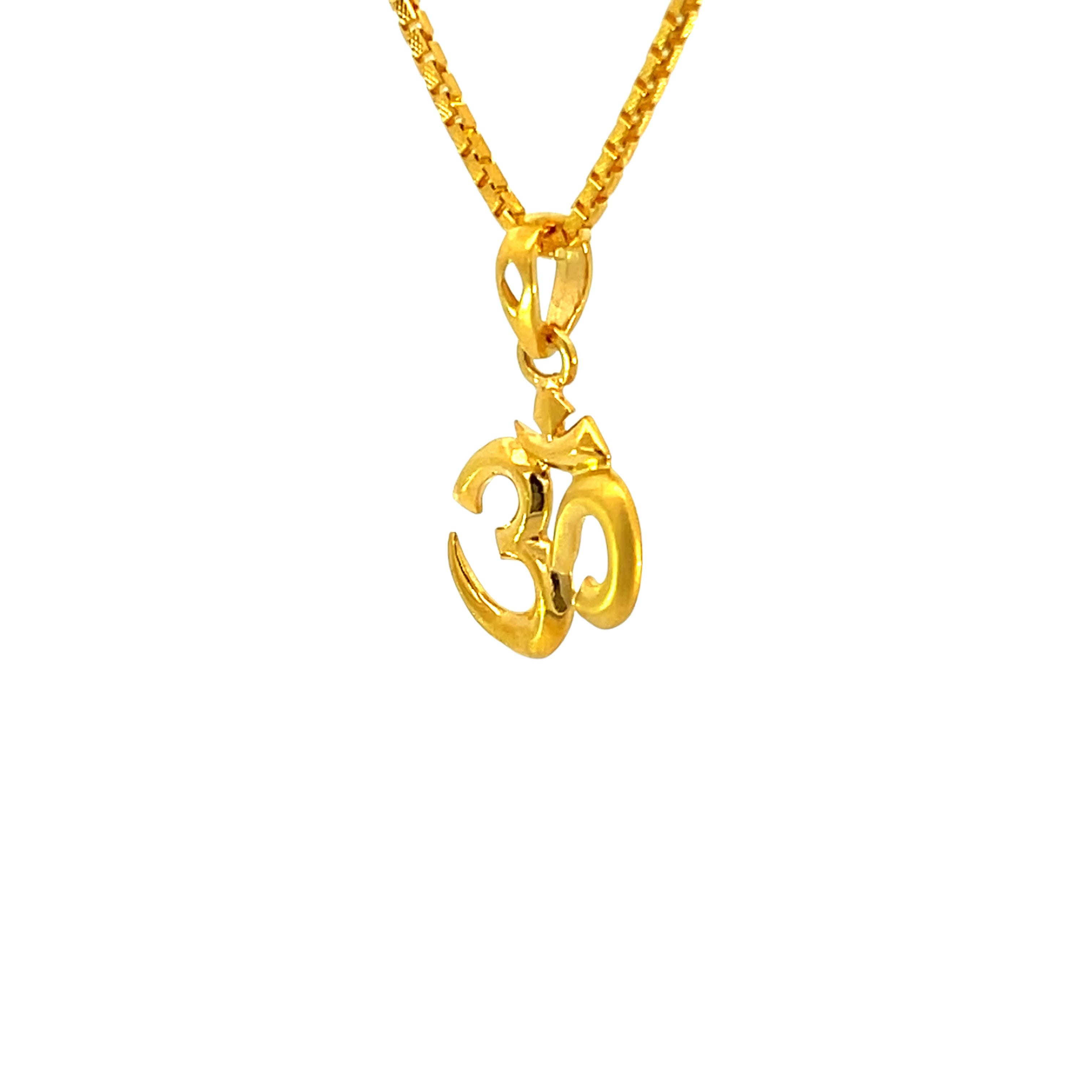 22k Yellow Gold Om Religious Small Pendants with gold weight of 1.86g
