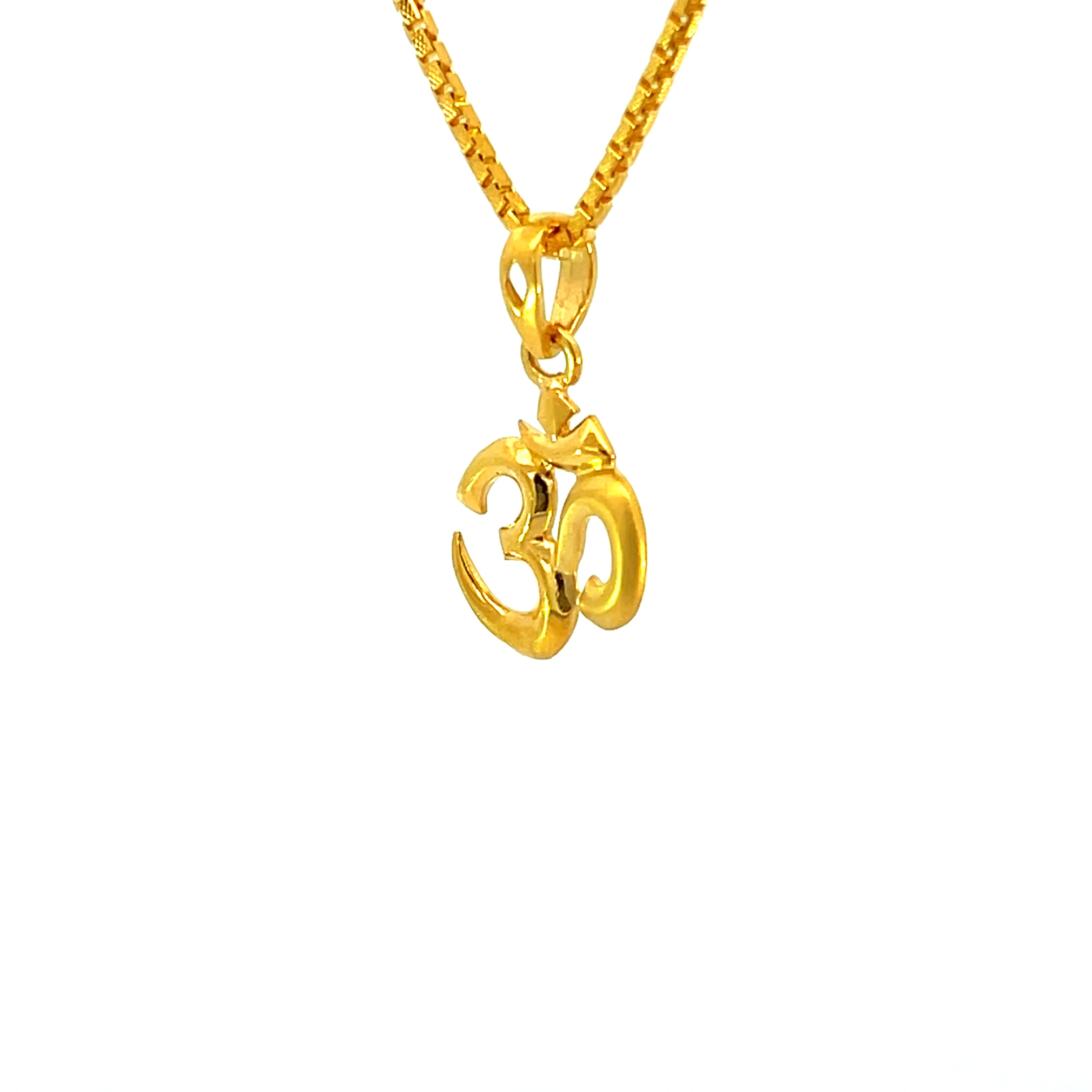 22k Yellow Gold Om Religious Small Pendants with gold weight of 1.86g