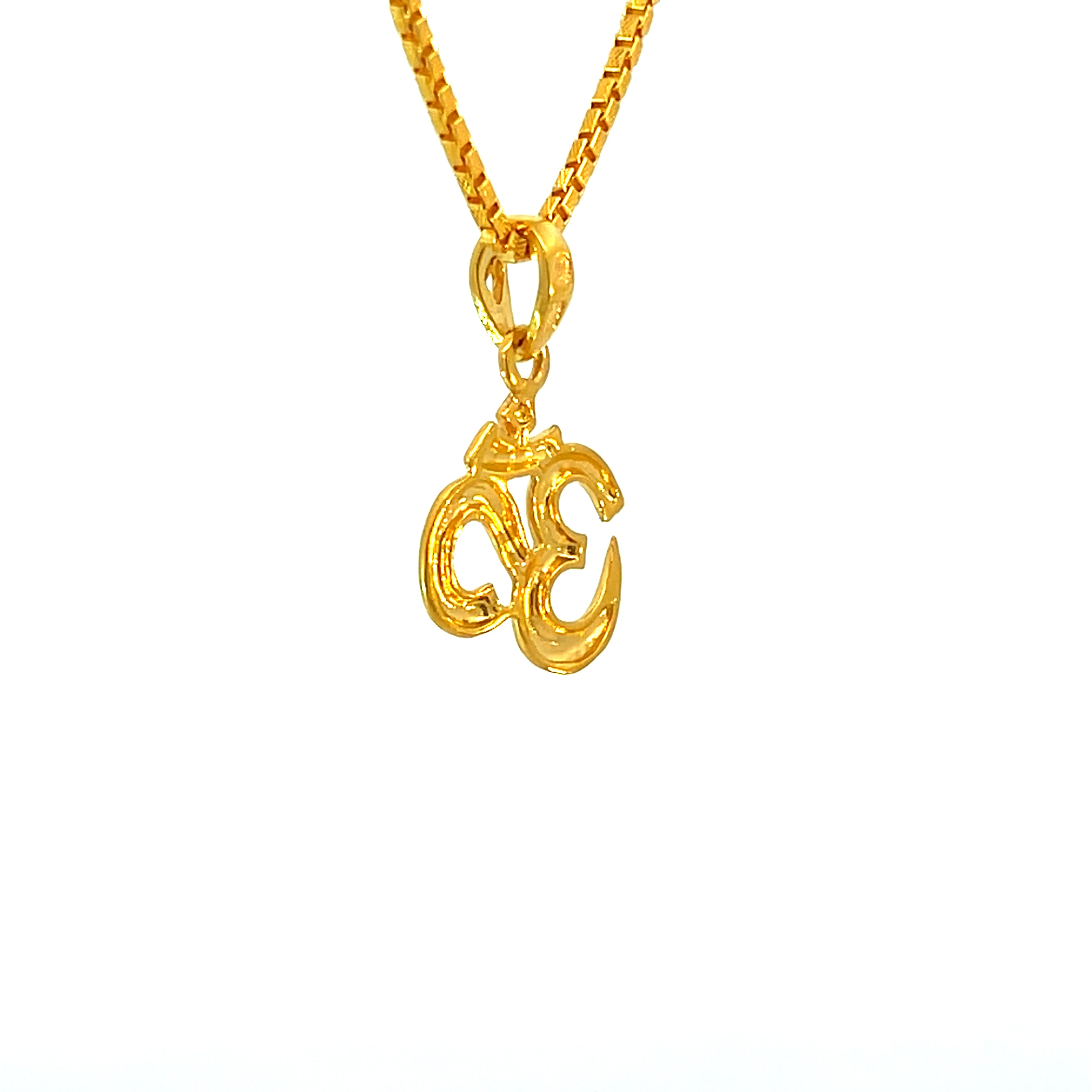 22k Yellow Gold Om Religious Small Pendants with gold weight of 1.86g