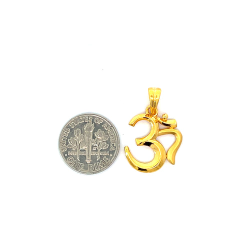 22k Yellow Gold Om Religious Medium Pendants with gold weight of 3.48g