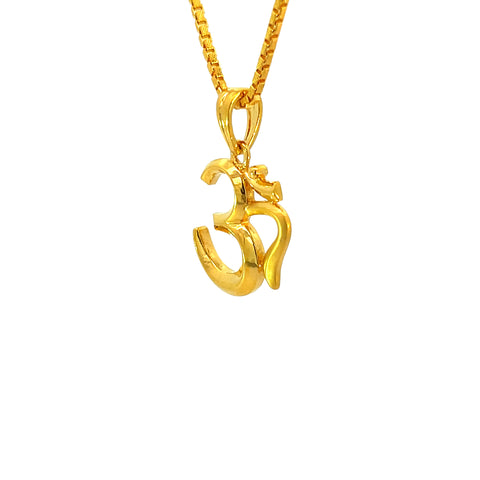 22k Yellow Gold Om Religious Medium Pendants with gold weight of 3.48g