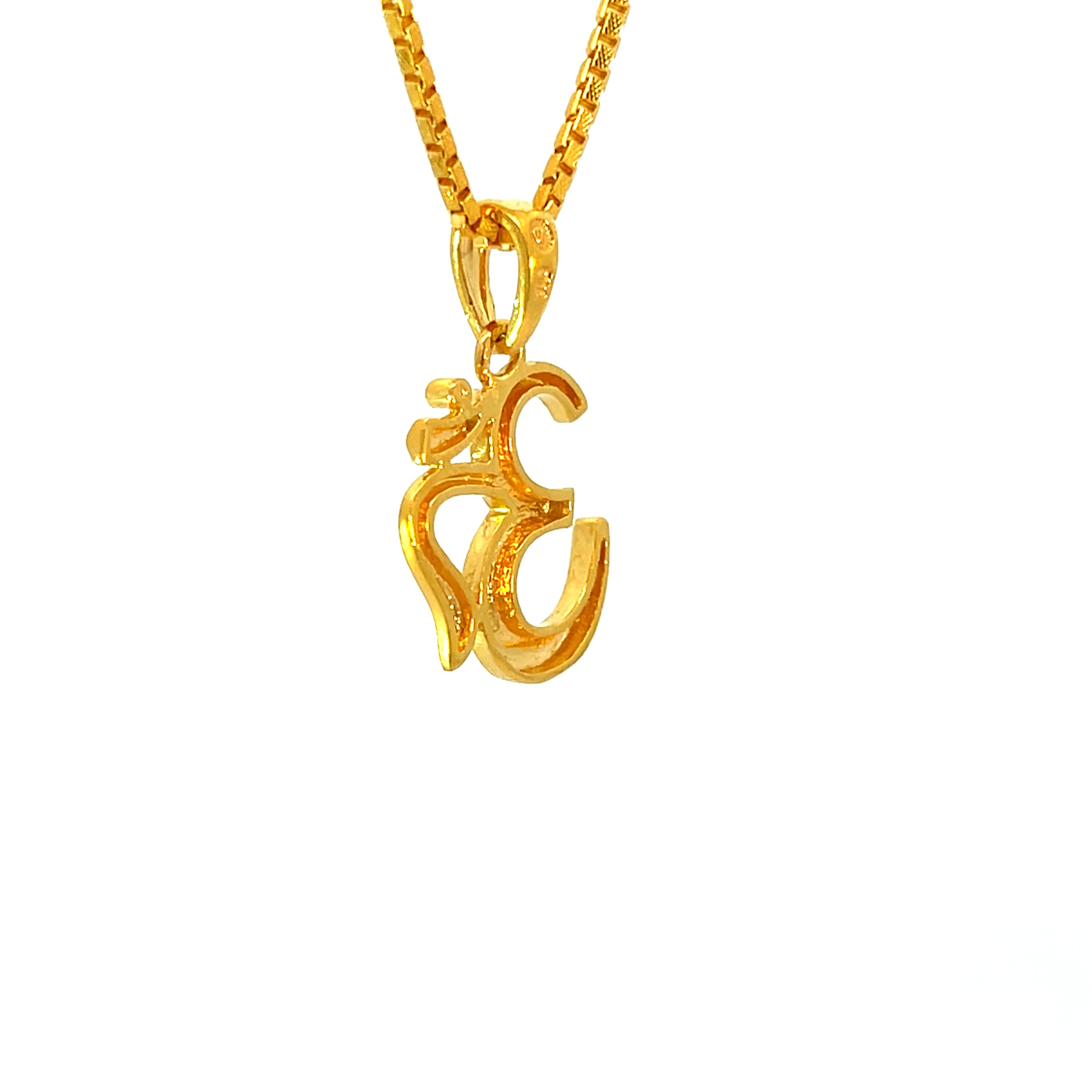 22k Yellow Gold Om Religious Medium Pendants with gold weight of 3.48g