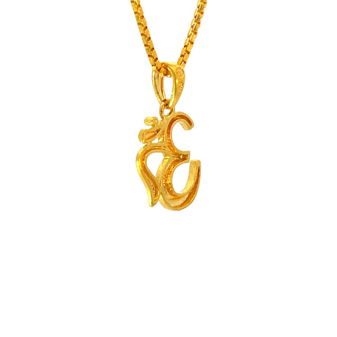 22k Yellow Gold Om Religious Medium Pendants with gold weight of 3.48g