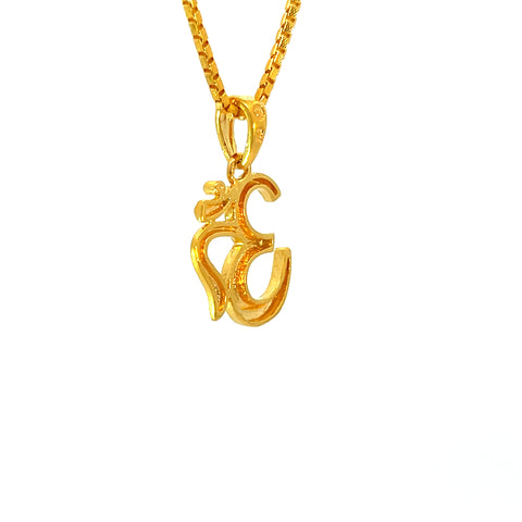 22k Yellow Gold Om Religious Medium Pendants with gold weight of 3.48g