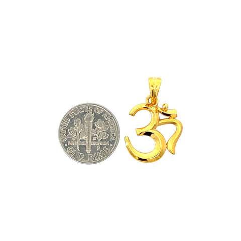 22k Yellow Gold Om Religious Medium Pendants with gold weight of 3.48g