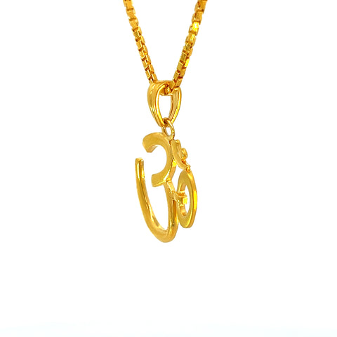 22k Yellow Gold Om Religious Large Pendants with gold weight of 2.94g