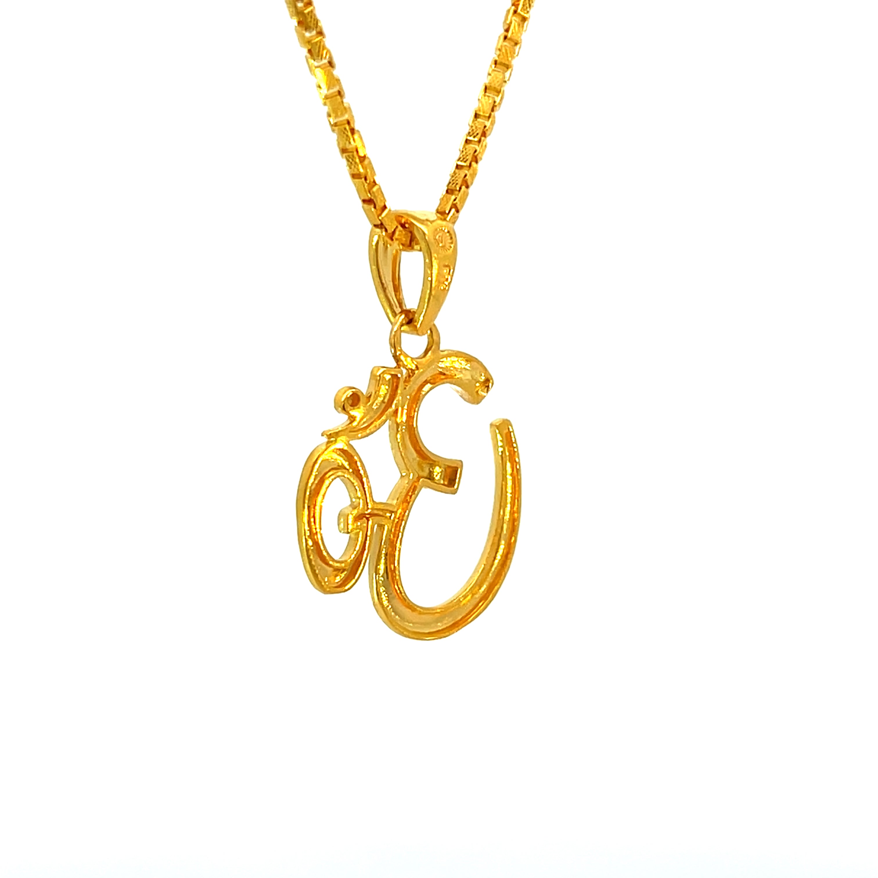 22k Yellow Gold Om Religious Large Pendants with gold weight of 2.94g