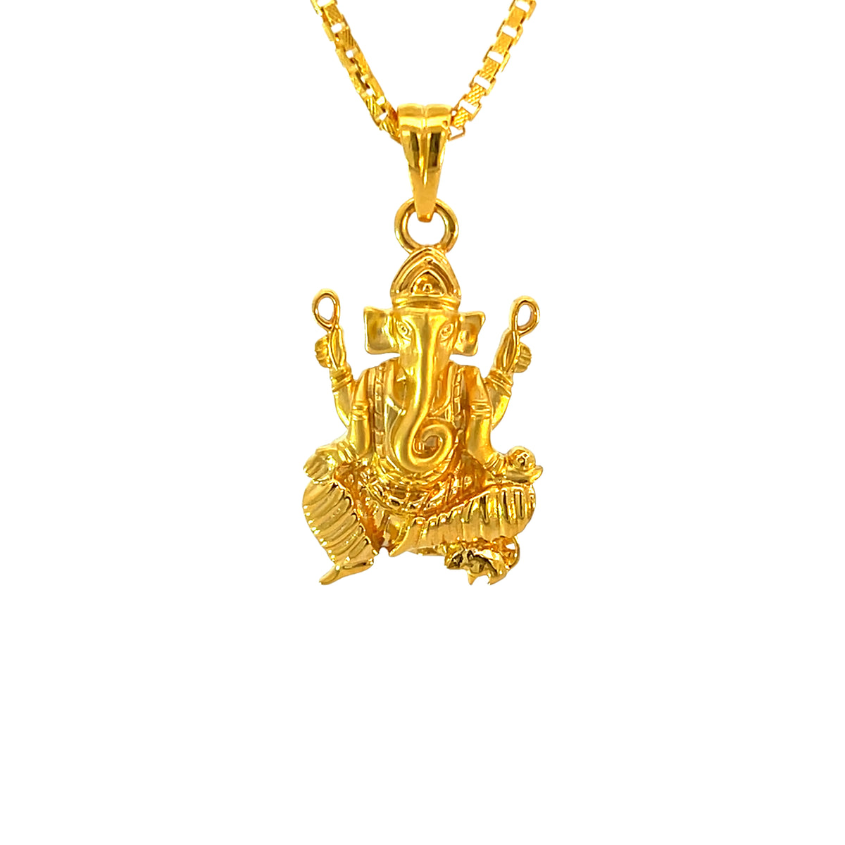 22k Yellow Gold Ganesh Religious Large Pendants with gold weight of 6.18g