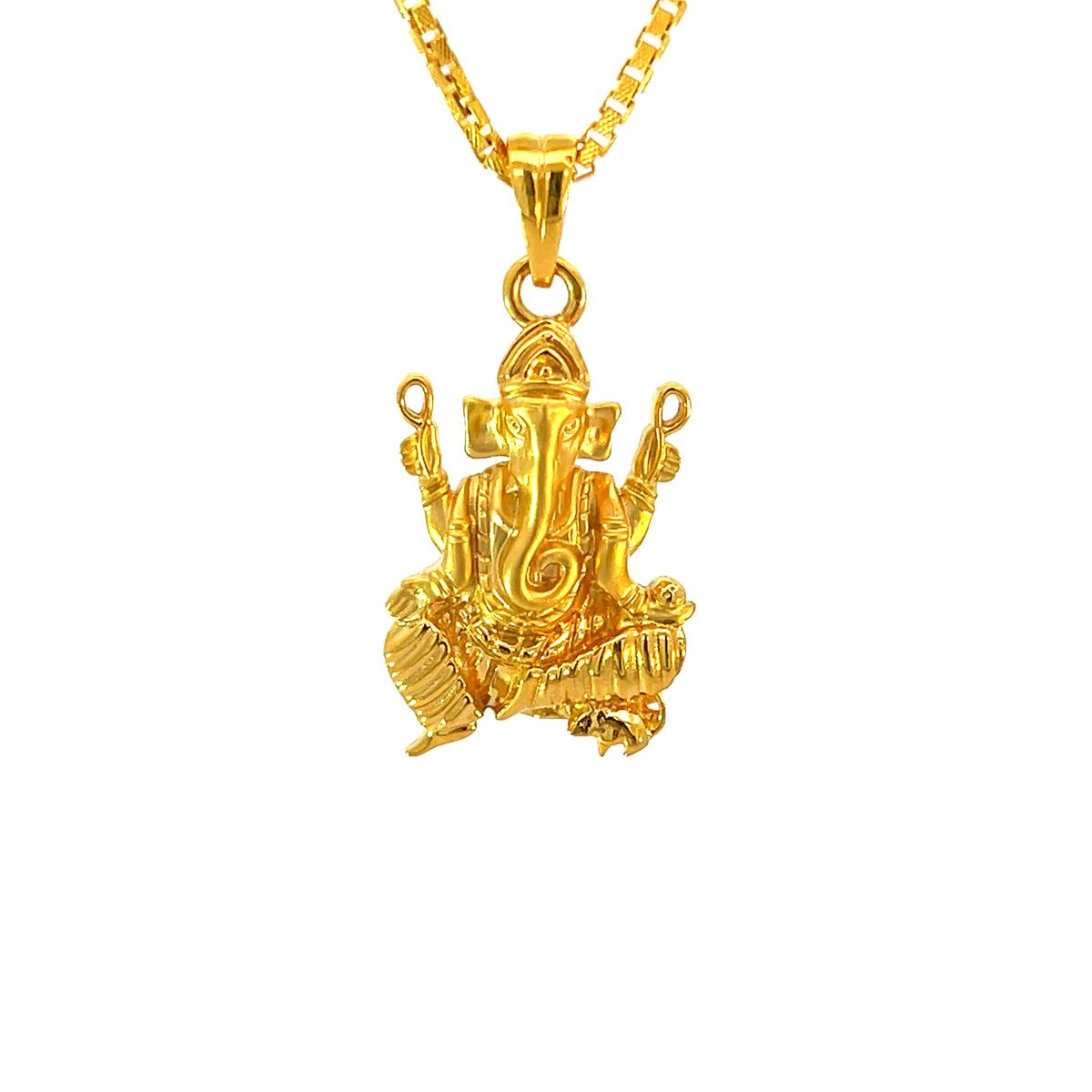 22k Yellow Gold Ganesh Religious Large Pendants with gold weight of 6.18g