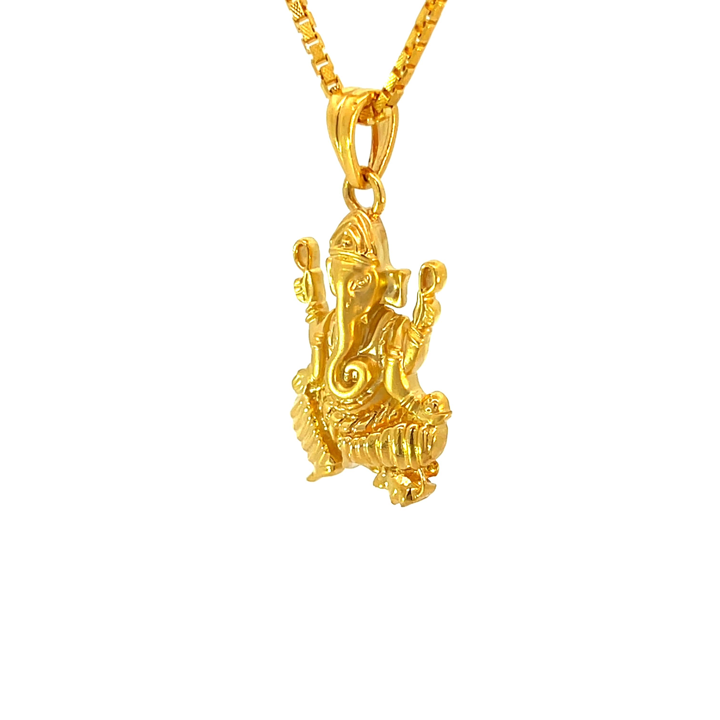 22k Yellow Gold Ganesh Religious Large Pendants with gold weight of 6.18g