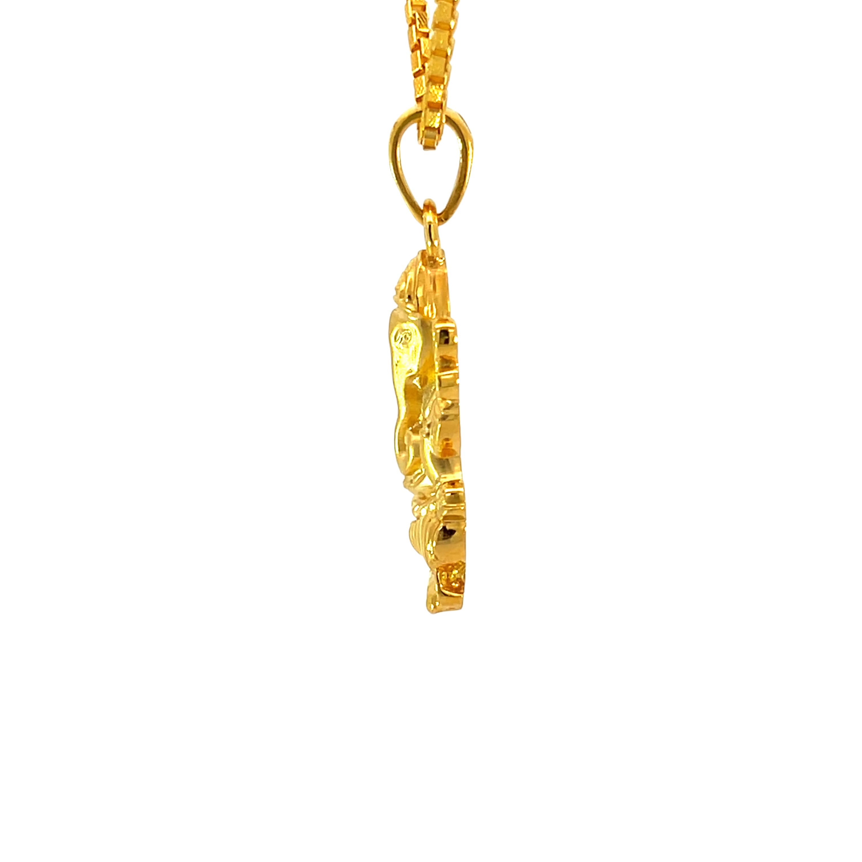 22k Yellow Gold Ganesh Religious Large Pendants with gold weight of 6.18g