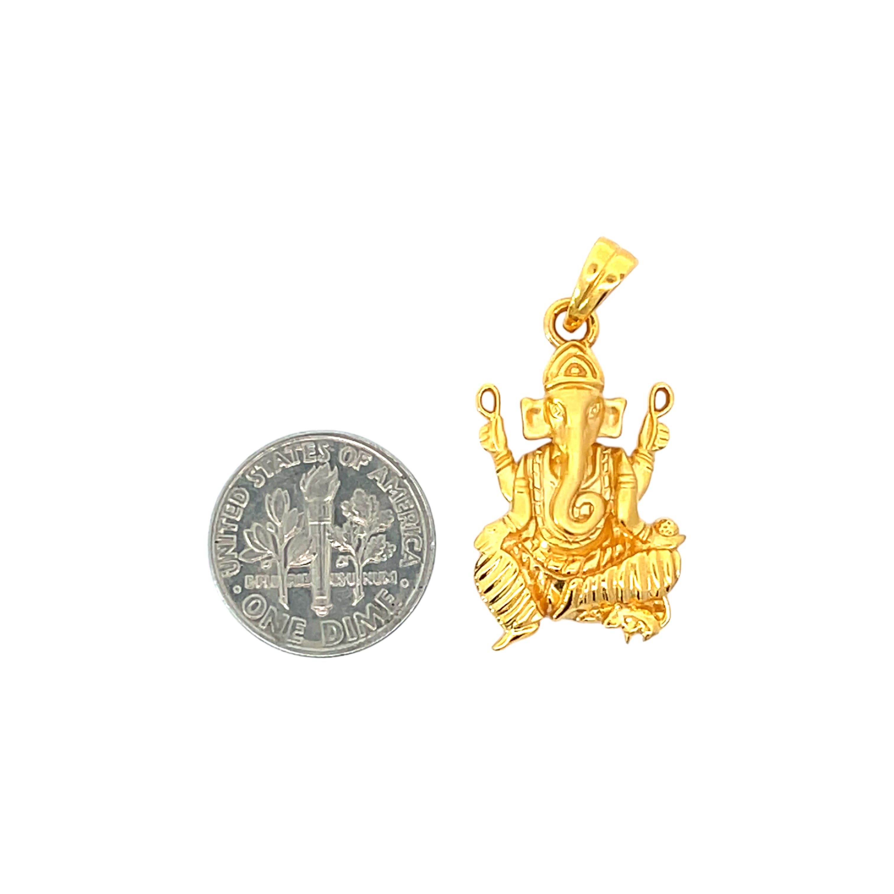 22k Yellow Gold Ganesh Religious Large Pendants with gold weight of 6.18g