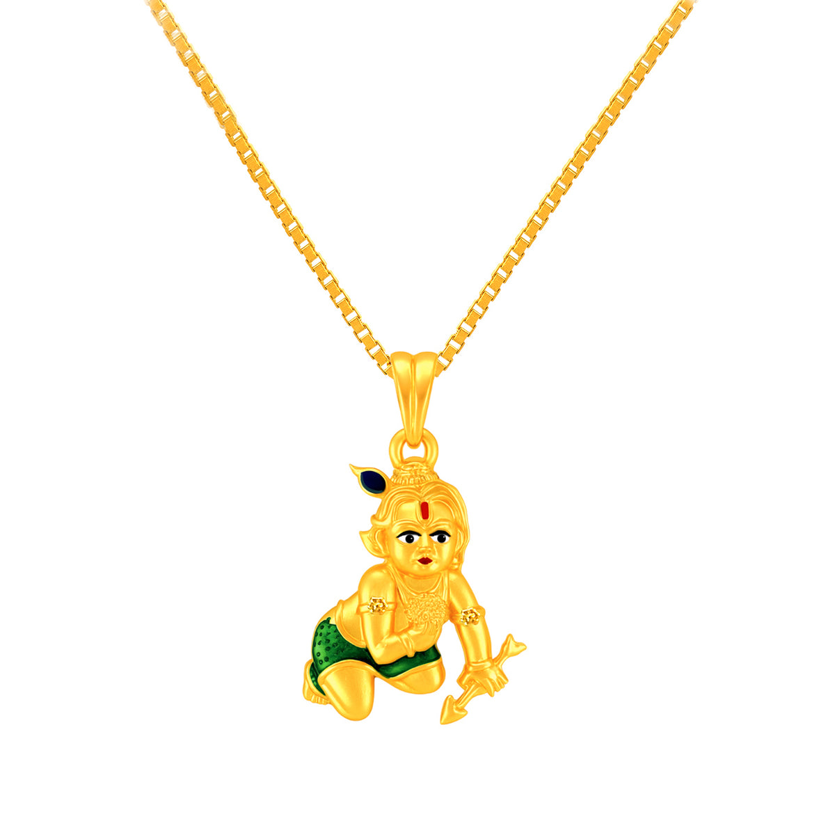 22k Yellow Gold Krishna Religious Large Pendant with gold weight of 5.28g