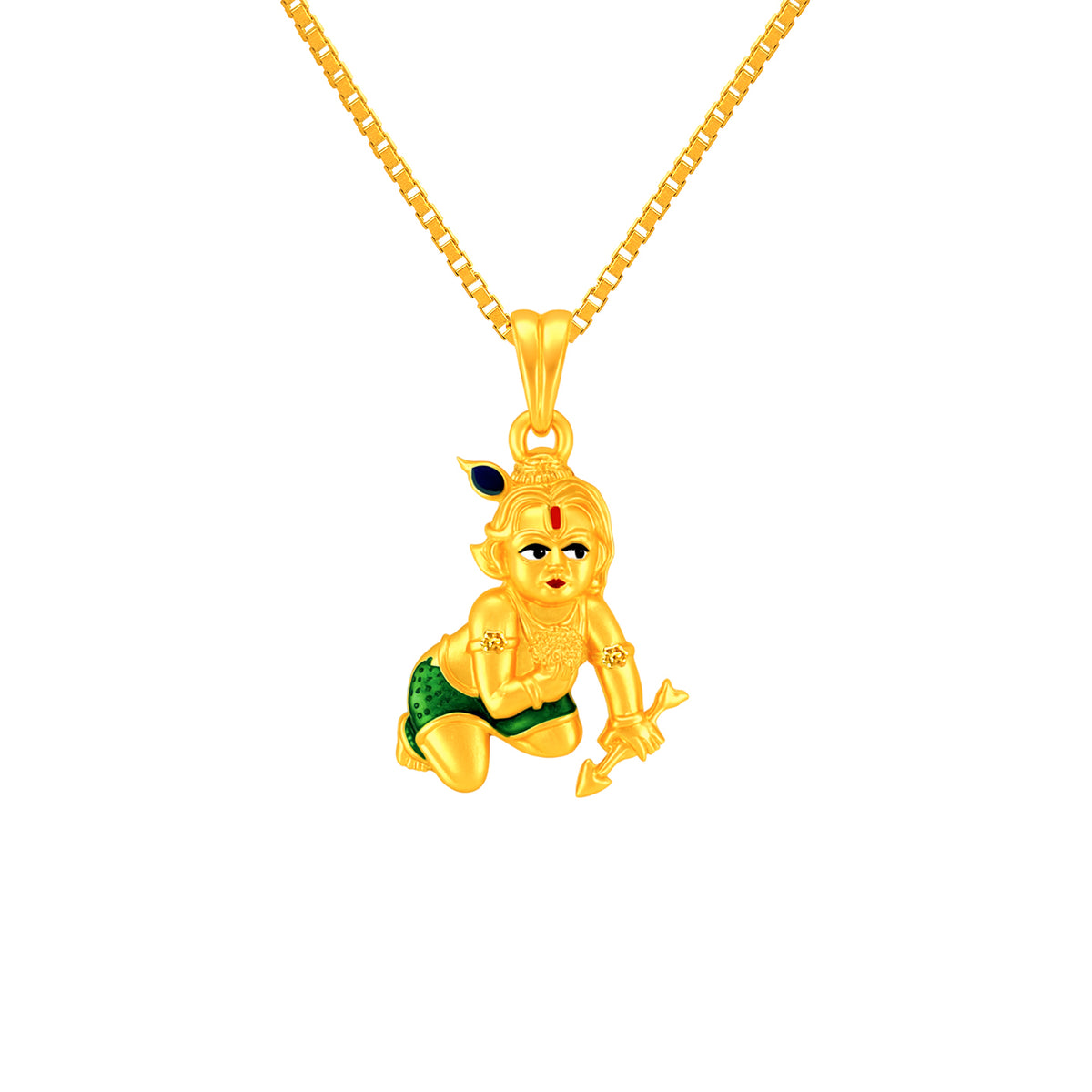 22k Yellow Gold Krishna Religious Large Pendants with gold weight of 5.28g
