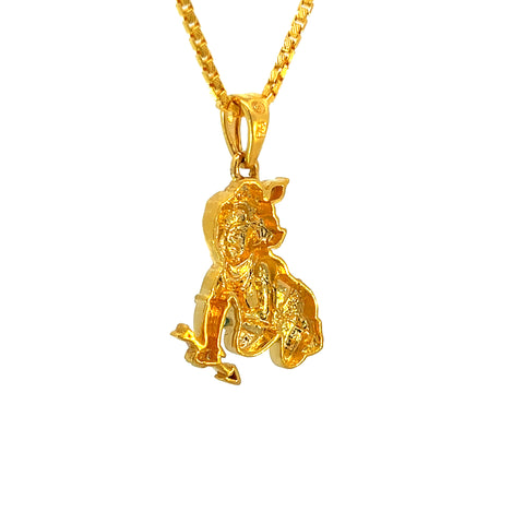 22k Yellow Gold Krishna Religious Large Pendants with gold weight of 5.28g