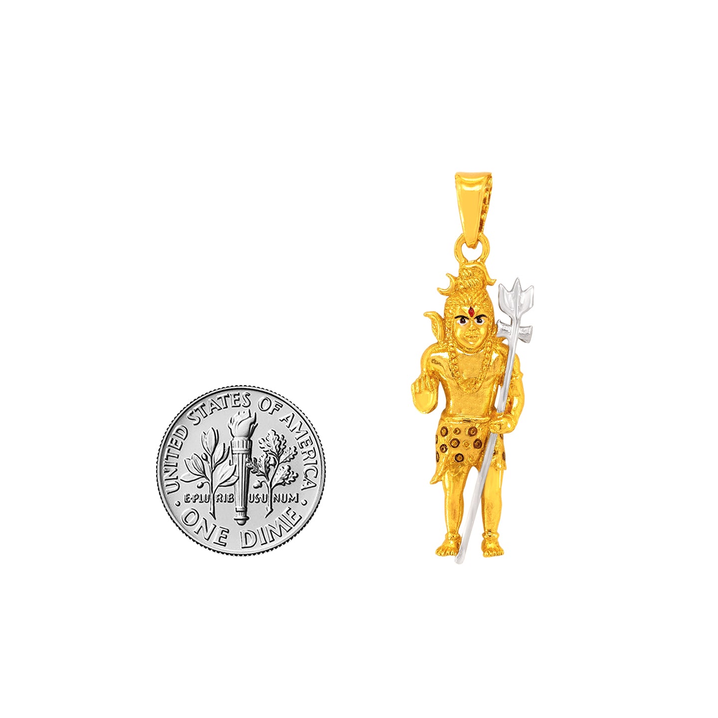 22k Yellow Gold Shiva Religious Large Pendants with gold weight of 4.32g