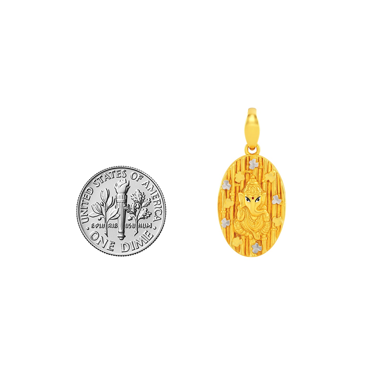 22k Yellow Gold Ganesh Religious Medium Pendants with gold weight of 4.81g