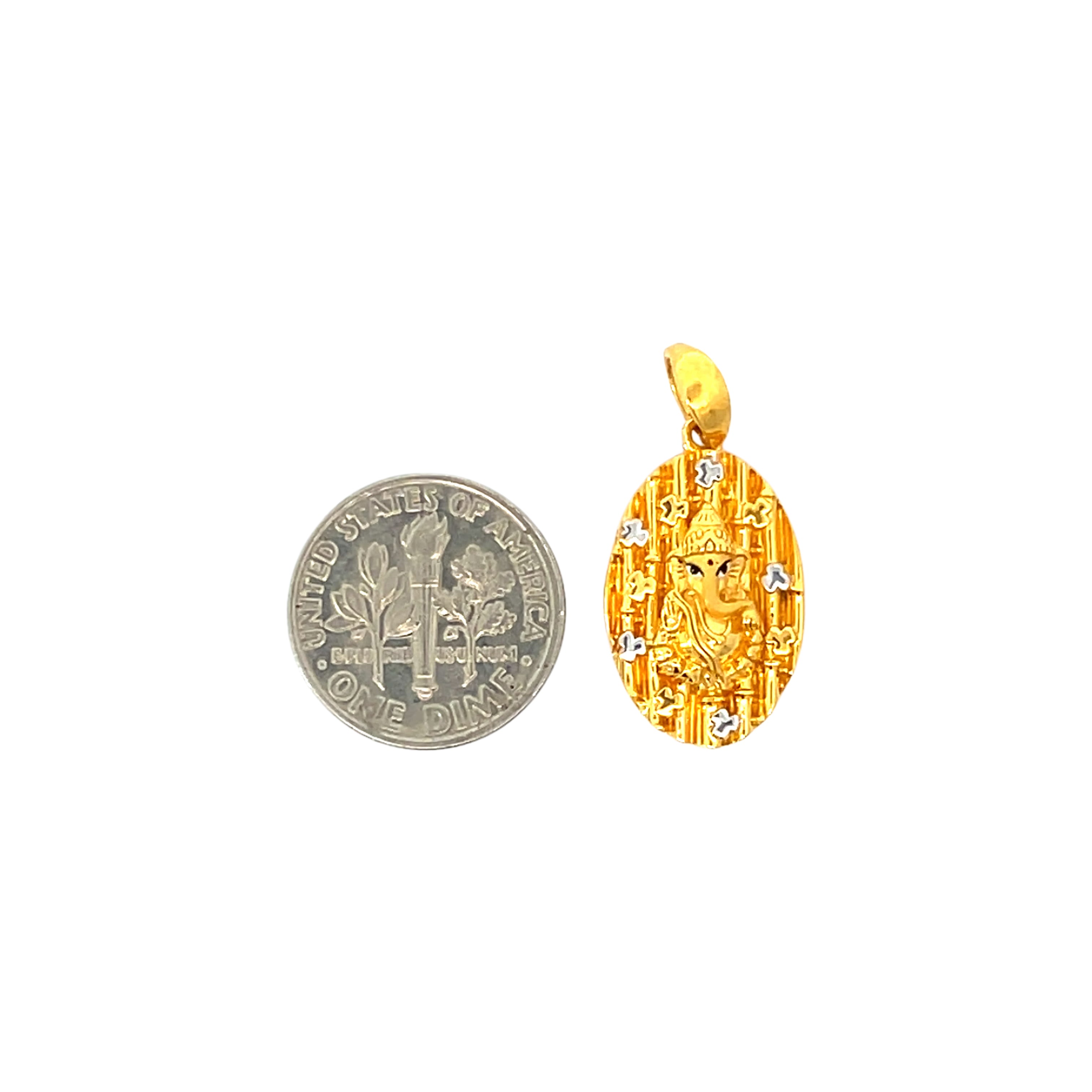 22k Yellow Gold Ganesh Religious Medium Pendants with gold weight of 4.81g